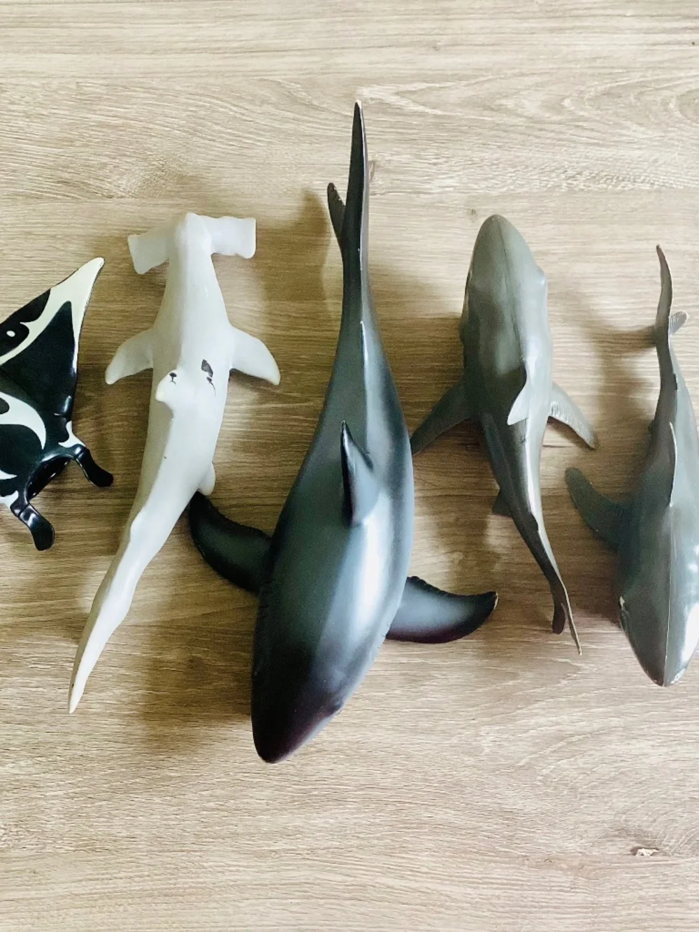 Lot Of 5 Pool Water Toys Sharks Sting Ray Large/Med Size Rubber Floating Diving